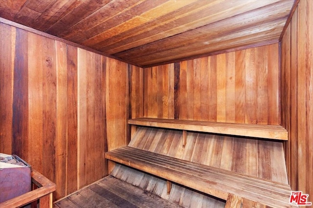 view of sauna / steam room with wood-type flooring