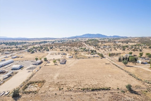 aerial view with a mountain view