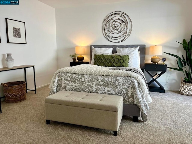 bedroom with carpet floors