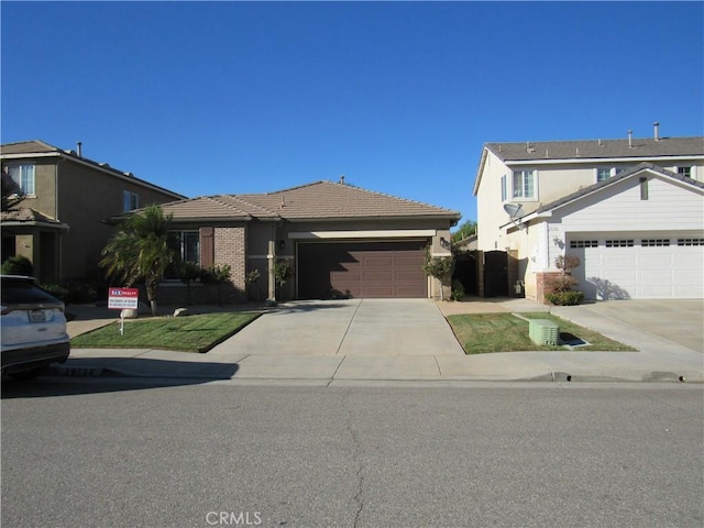 view of front of house with a garage