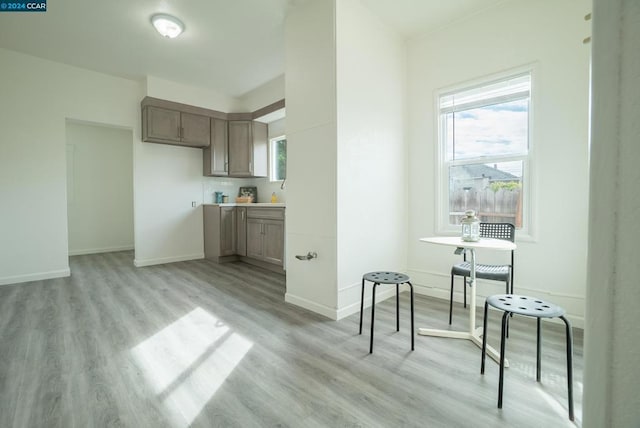 kitchen featuring light hardwood / wood-style floors