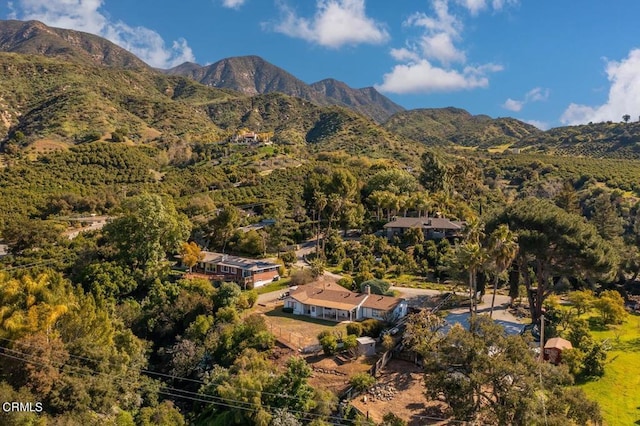 bird's eye view featuring a mountain view