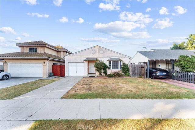 view of front property with a garage