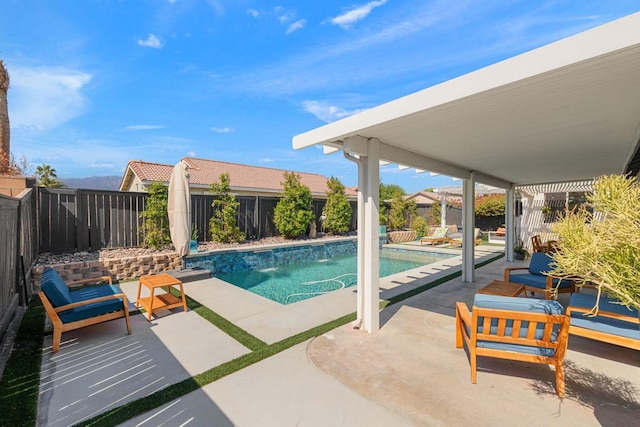 view of pool featuring a patio area