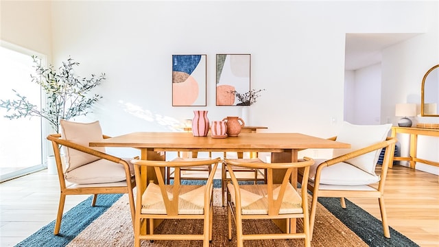 dining room with wood-type flooring