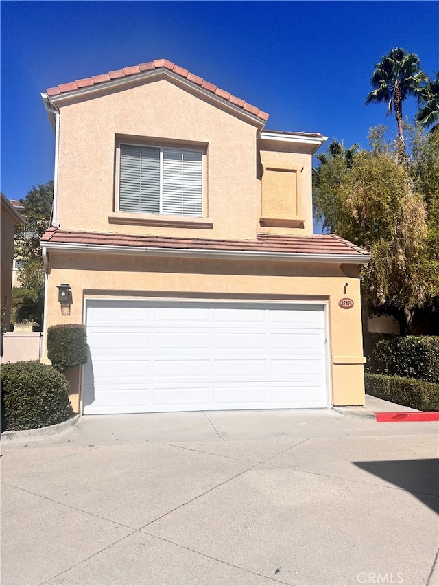 view of front property with a garage