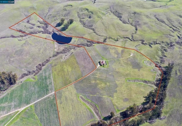 aerial view with a rural view