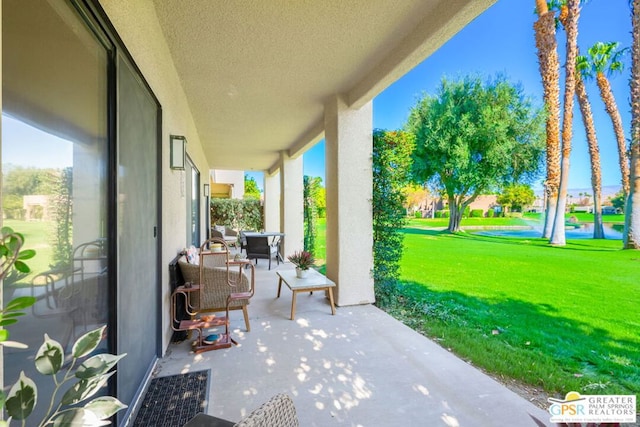 view of patio with an outdoor hangout area