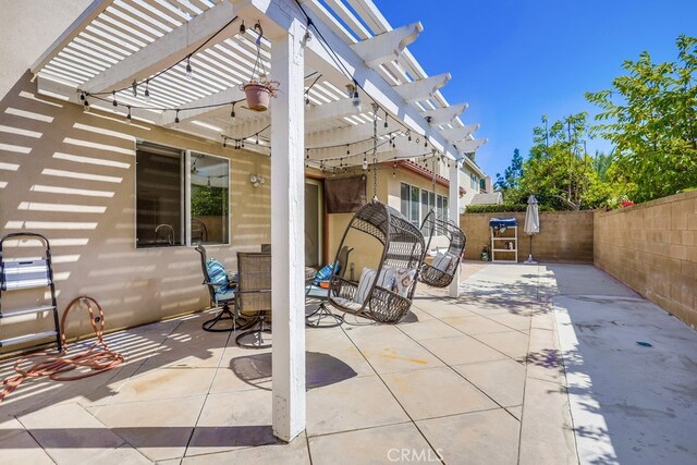 view of patio with a pergola