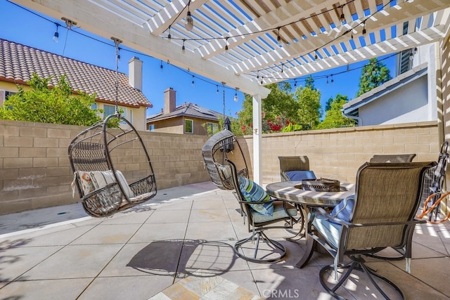 view of patio with a pergola