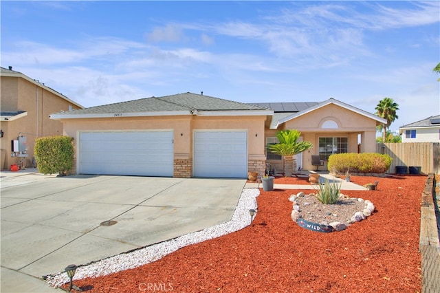 single story home featuring a garage