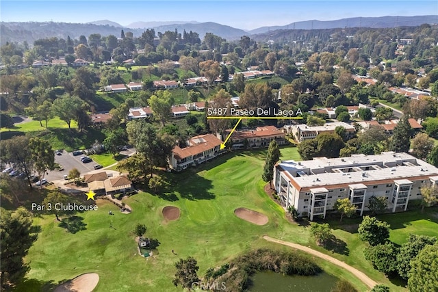 bird's eye view featuring a mountain view