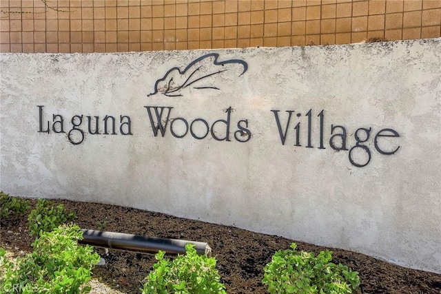 view of community sign