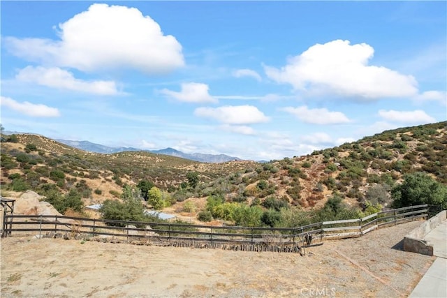 mountain view with a rural view