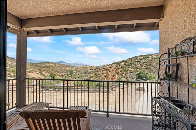 balcony with a mountain view