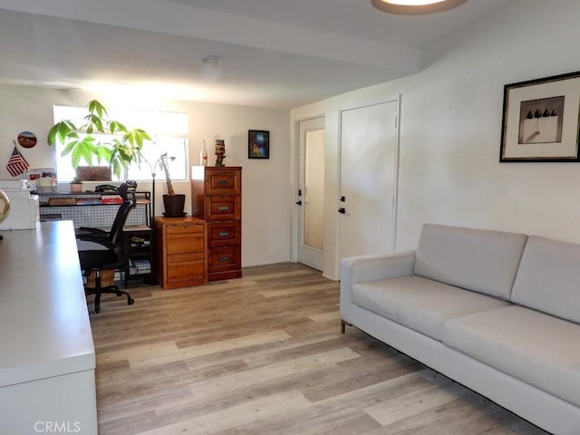 office area featuring light wood-style flooring