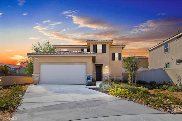 view of front of house featuring a garage