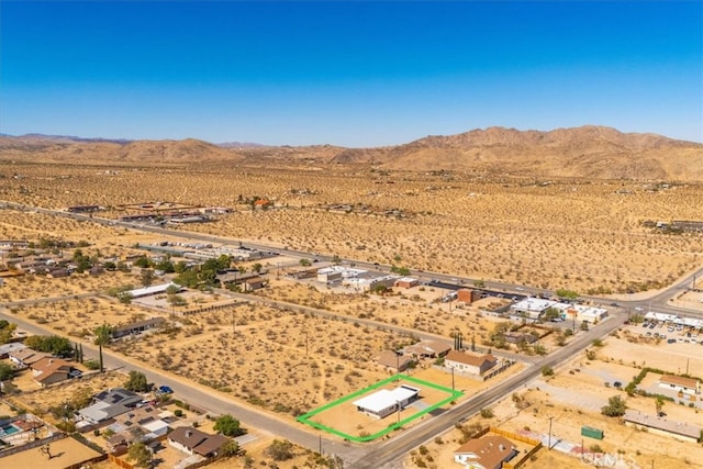 aerial view with a mountain view