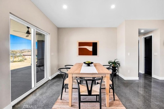 6614 Sunset Rd, Joshua Tree, CA 92252 - dining area with baseboards and recessed lighting