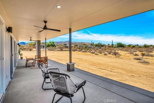 6614 Sunset Rd, Joshua Tree, CA 92252 - view of patio / terrace featuring a ceiling fan