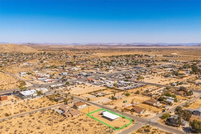 6614 Sunset Rd, Joshua Tree, CA 92252 - view of rural area with property boundaries highlighted, a desert landscape, and a mountain backdrop