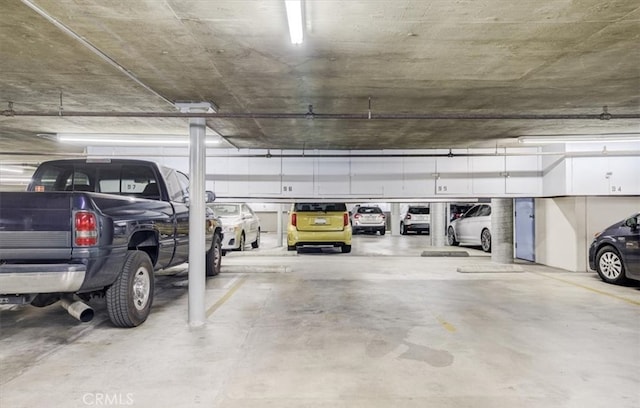 view of parking garage