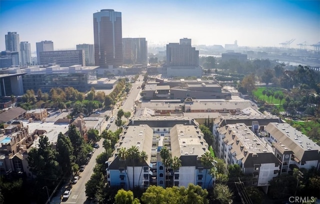 aerial view with a city view