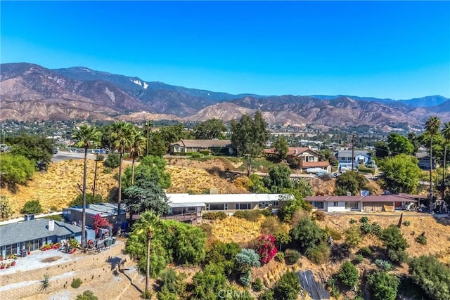 aerial view featuring a mountain view