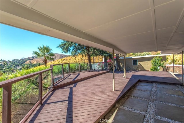 view of patio / terrace featuring a wooden deck