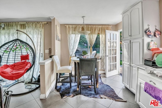 view of tiled dining room