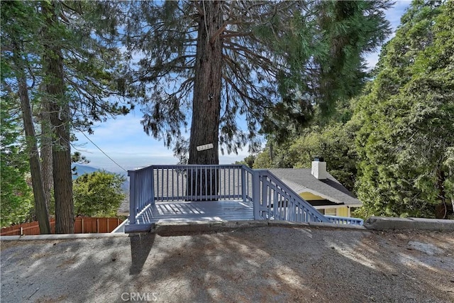 wooden terrace with fence