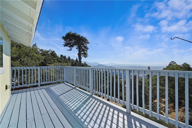 deck featuring a mountain view