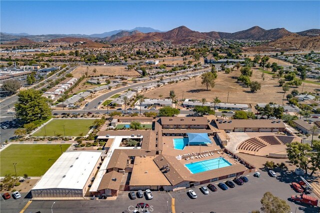 aerial view featuring a mountain view