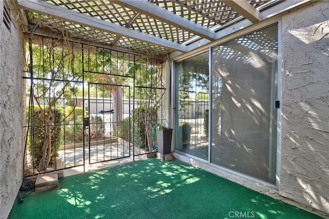 view of unfurnished sunroom