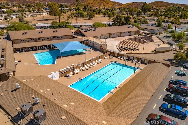 community pool featuring a mountain view