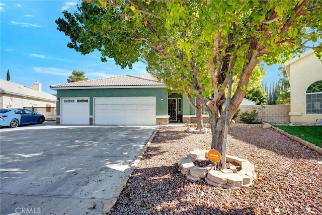 view of front of house with a garage