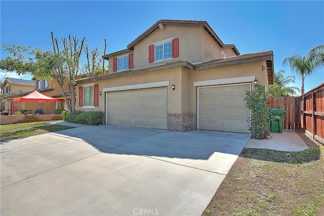 view of front of home with a garage