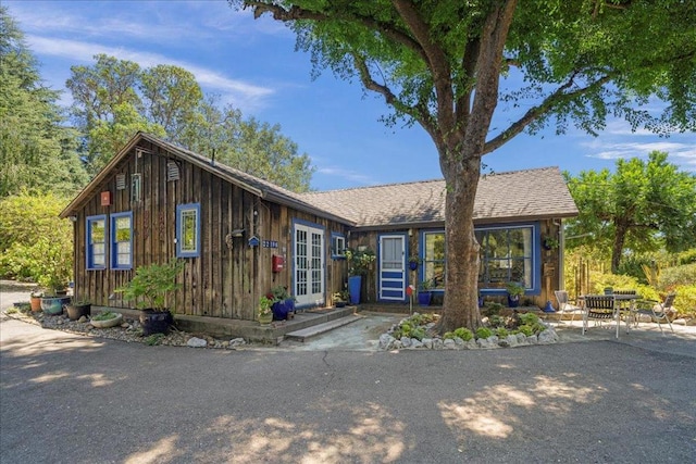 view of front facade featuring french doors