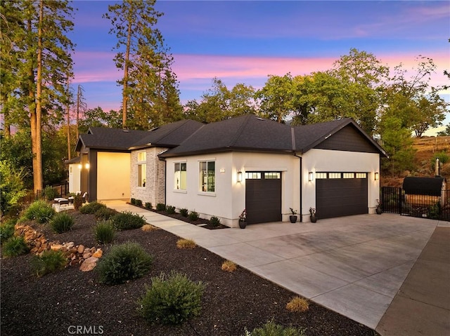 view of front facade with a garage