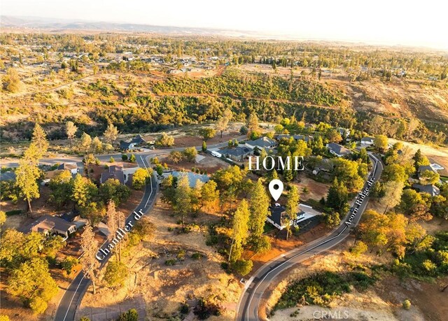 5772 Acorn Ridge Dr, Paradise, CA 95969 - aerial overview of property's location with nearby suburban area