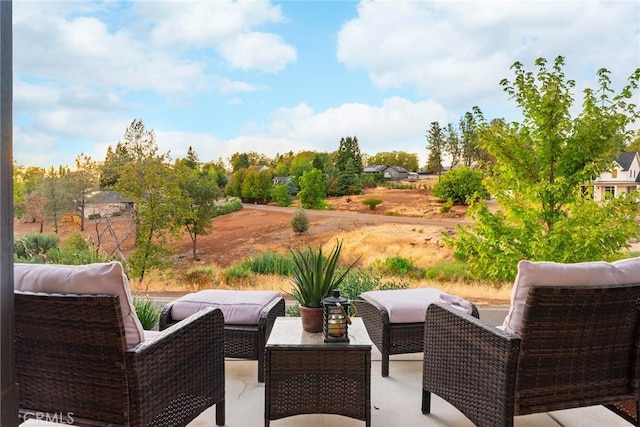 view of patio / terrace featuring an outdoor hangout area