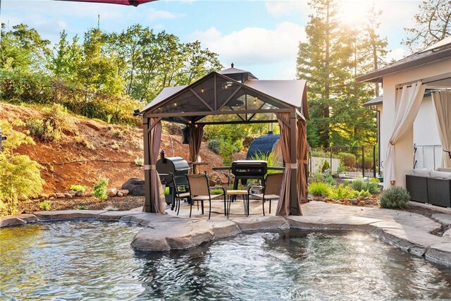 5772 Acorn Ridge Dr, Paradise, CA 95969 - view of patio with a gazebo and a grill