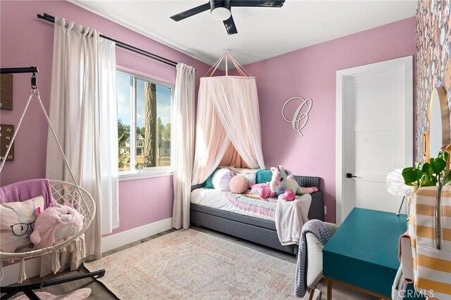 5772 Acorn Ridge Dr, Paradise, CA 95969 - bedroom featuring a ceiling fan and baseboards