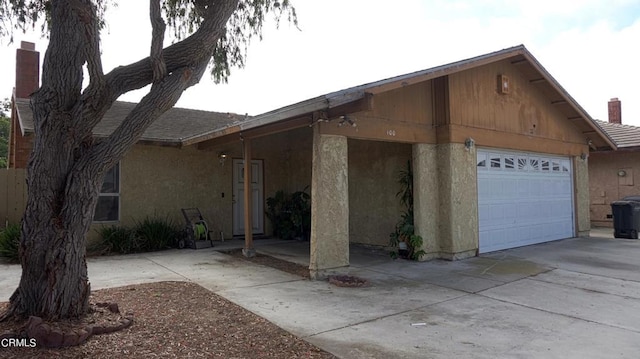 ranch-style home with a garage