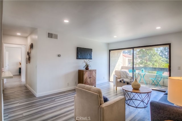 living room featuring hardwood / wood-style floors