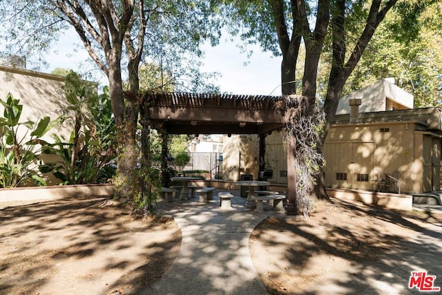 view of patio with a wooden deck