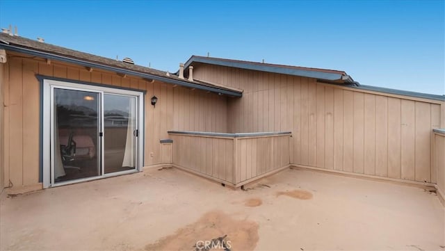 view of home's exterior with a patio