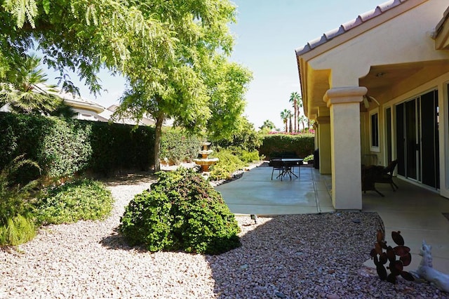 view of yard with a patio area