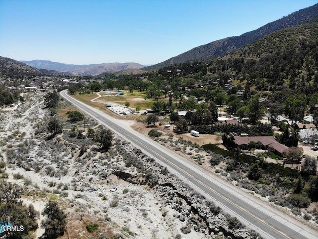 drone / aerial view with a mountain view