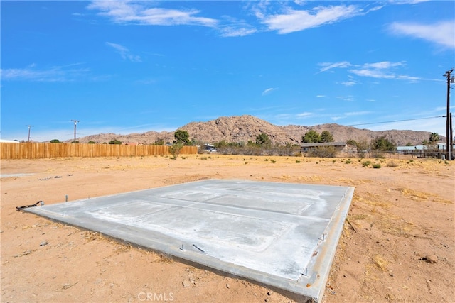 exterior space featuring a mountain view